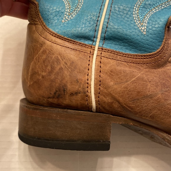 ROPER Womens Turquoise Square Toe Boots Mid Calf Low Heel 1-2", Size 5.5 - Picture 16 of 16
